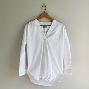 Everlane White V-Neck Blouse